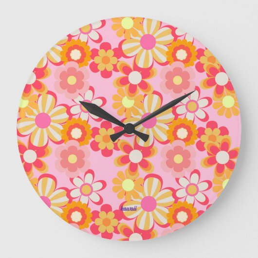 GRANDE HORLOGE RONDE レトロかわいいお花デザイン♡ピンク (Recto)