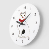 Grande Horloge Ronde 日 本 の 猫 の 人 形, Poupée du chat japonais (Angle)