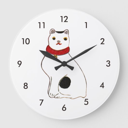Grande Horloge Ronde 日 本 の 猫 の 人 形, Poupée du chat japonais (Recto)
