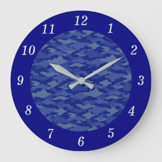 GRANDE HORLOGE RONDE 迷彩　ブルー  ラウンド壁時計