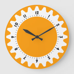 Grande Horloge Ronde 01 crantés - Jaune-orange