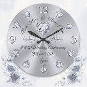 Grande Horloge Ronde 10e, 75e, 60e anniversaire de diamant Cadeaux, 
