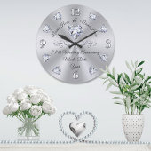 Grande Horloge Ronde 10e, 75e, 60e anniversaire de diamant Cadeaux, 