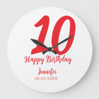 10e anniversaire ajouter nom date année rouge modè