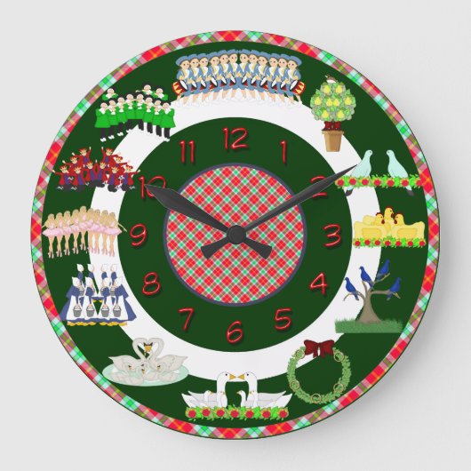 Grande Horloge Ronde 12 jours de noël (Recto)