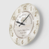 Grande Horloge Ronde 13 ans cadeau traditionnel d'anniversaire ou 1 an (Angle)