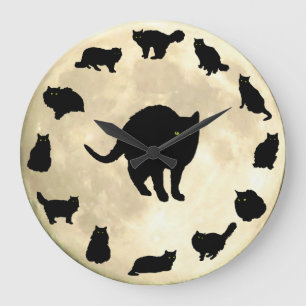 Grande Horloge Ronde 13 Black Cats and a Moon