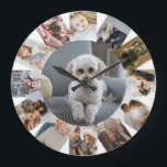 Grande Horloge Ronde 13 Collage photo personnalisé<br><div class="desc">13 Photo Collage Modèle personnalisé horloge murale .. simplement ajouter vos propres photos à cette grande horloge murale .. facile à personnaliser .. personnalisable horloge modèle photo de Ricaso - idéal cadeaux-idées</div>