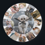 Grande Horloge Ronde 13 Collage photo personnalisé<br><div class="desc">13 Photo Collage Modèle personnalisé horloge murale .. simplement ajouter vos propres photos à cette grande horloge murale .. facile à personnaliser .. personnalisable horloge modèle photo de Ricaso - idéal cadeaux-idées</div>