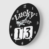 Grande Horloge Ronde 13 - Lucky Numéro 13 Chuck (Angle)