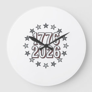 Grande Horloge Ronde 1776 2026 Étoiles Patriotiques Design Vectoriel Vi