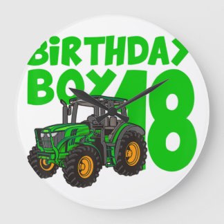 Grande Horloge Ronde 18e anniversaire Boy Tractor Ferme 18 ans Birthda