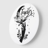 Grande Horloge Ronde 1- Chemise d'enseignant inspirant, Enseignant mini (Angle)