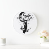 Grande Horloge Ronde 1- Chemise d'enseignant inspirant, Enseignant mini (Maison)