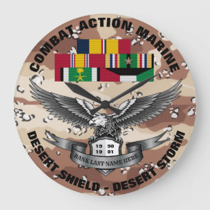 GRANDE HORLOGE RONDE 1 ÉTOILE COMBAT ACTION MARINE DESERT STORT