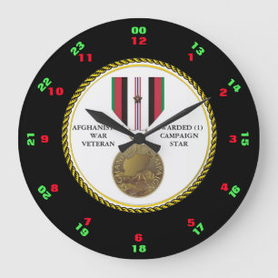 GRANDE HORLOGE RONDE 1 ÉTOILE DE CAMPAGNE AFGHANISTAN WAR VETERAN