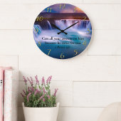 Grande Horloge Ronde 1 Pierre 5:7 Prière pour la foi chrétienne d'or
