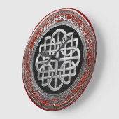 Grande Horloge Ronde [200] Croix du noeud d'argent celtique sacré (Angle)