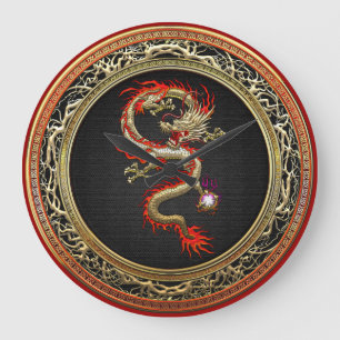 Grande Horloge Ronde [200] Golden Chinese Dragon Fucanglong