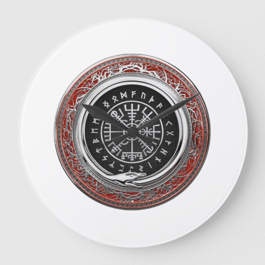Grande Horloge Ronde [200] Vegvisir - Viking Silver Magic Runic Compass (Recto)