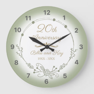 Grande Horloge Ronde 20e anniversaire de Mariage Élégant