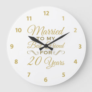 Grande Horloge Ronde 20e anniversaire de mariage Meilleure amie