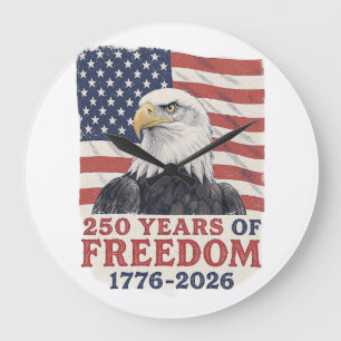 Grande Horloge Ronde 250 Ans de Liberté 1776-2026 Drapeau de l'Aigle Am