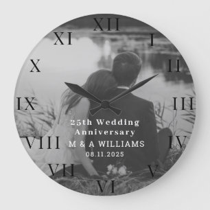 Grande Horloge Ronde 25e anniversaire de mariage Photo Moderne Cinquant