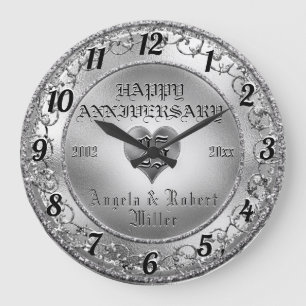 Grande Horloge Ronde 25e anniversaire du Mariage d'argent