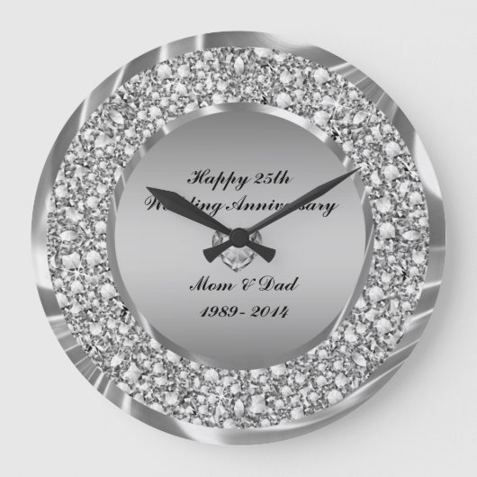 Grande Horloge Ronde 25e anniversaire du Mariage Diamonds & Silver (Recto)