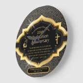 Grande Horloge Ronde 25e Anniversaire du prêtre pasteur Ordination cade (Angle)