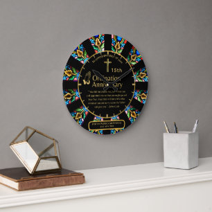 Grande Horloge Ronde 25e Anniversaire du prêtre pasteur Ordination cade