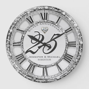 Grande Horloge Ronde 25e Silver Wedding Anniversary Large Clock