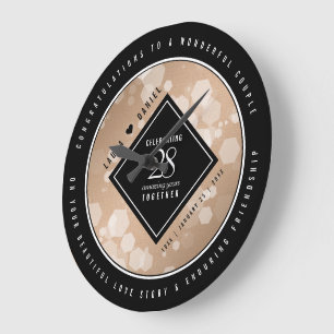 Grande Horloge Ronde 28e anniversaire du Mariage de lin élégant