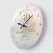 Grande Horloge Ronde 30e anniversaire de mariage Élégante perle (Angle)