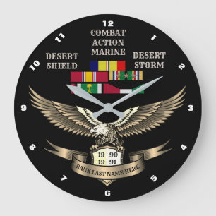 GRANDE HORLOGE RONDE 3 STARS COMBAT ACTION MARINE DESORM