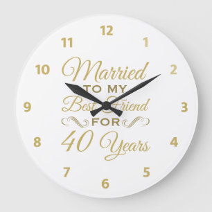 Grande Horloge Ronde 40e anniversaire de mariage Meilleure amie