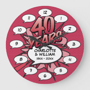 Grande Horloge Ronde 40e anniversaire de mariage rubis Livre de bande d