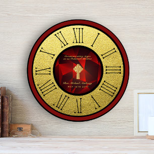 Grande Horloge Ronde 40e anniversaire d'Ordination Ruby Gold Personnali