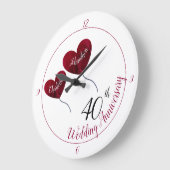 Grande Horloge Ronde 40e anniversaire du mariage de Ruby Ballons de coe (Angle)