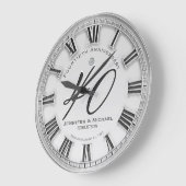 Grande Horloge Ronde 40e Silver Wedding Anniversary Large Clock (Angle)