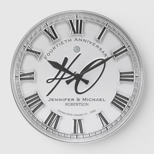 Grande Horloge Ronde 40e Silver Wedding Anniversary Large Clock (Recto)