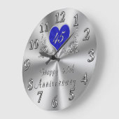 Grande Horloge Ronde 45 ans Mariage Anniversaire Cadeaux Sapphire CLOCK (Angle)