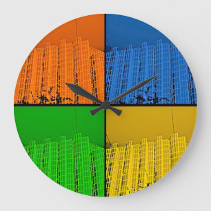Grande Horloge Ronde 4 couleurs