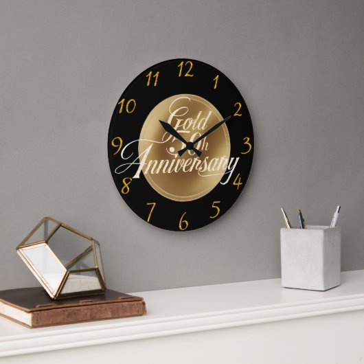 Grande Horloge Ronde 50e anniversaire de l'or de luxe (Bureau)