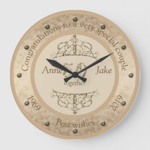 Grande Horloge Ronde 50e anniversaire de Mariage Cadeaux pour les coupl