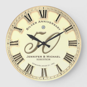 Grande Horloge Ronde 50e anniversaire de mariage d'or