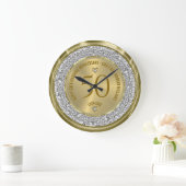 Grande Horloge Ronde 50e anniversaire de mariage or blanc diamants (Maison)