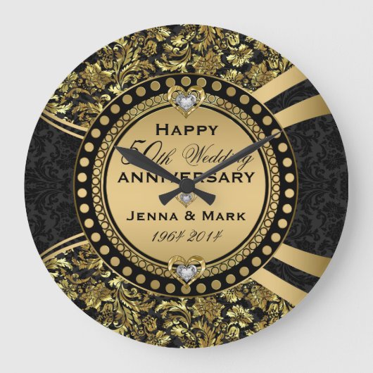 Grande Horloge Ronde 50e anniversaire du Mariage Noir & Or (Recto)