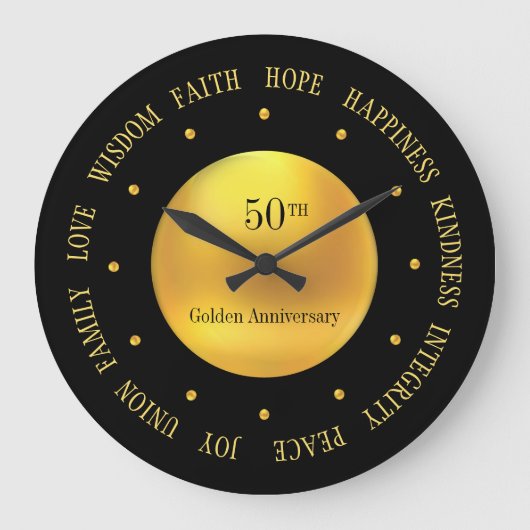 Grande Horloge Ronde 50e anniversaire Or et Noir (Recto)